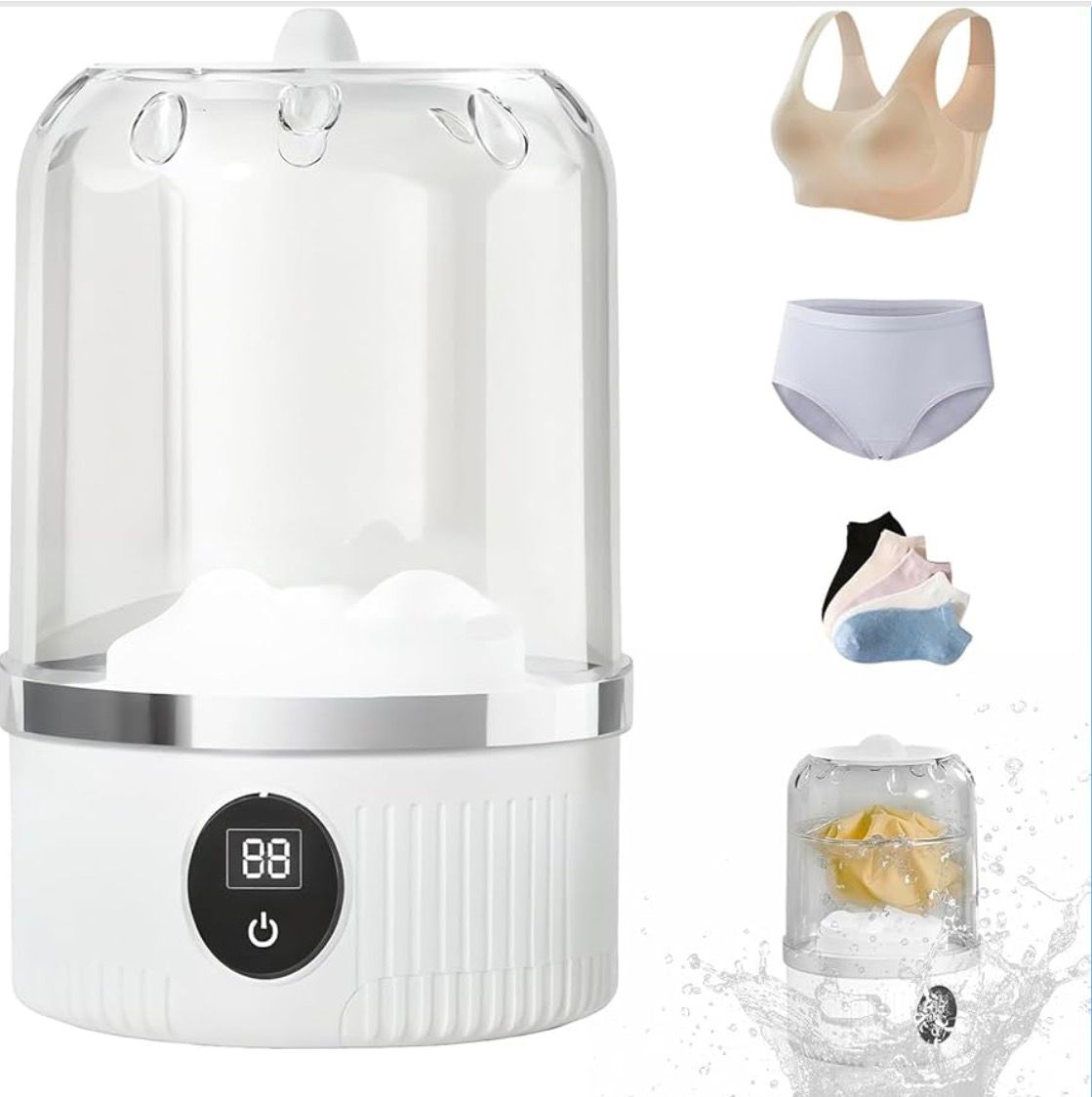 Mini lavadora portátil recargable de 1 L